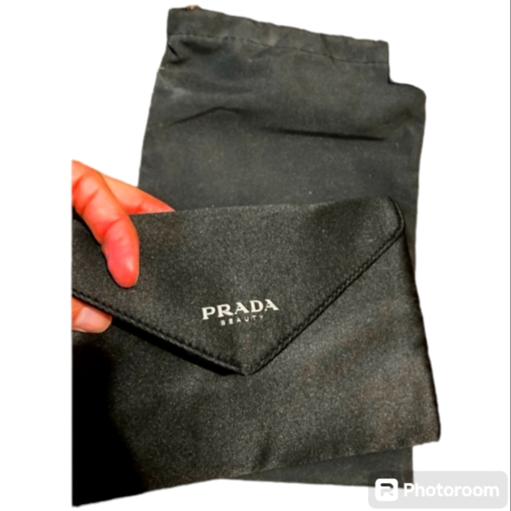 PRADA AUTHENTIC COSMETIC  JEWELRY ENVELOPE STYLE POUCH W DUSTBAG NWT - Picture 2 of 5